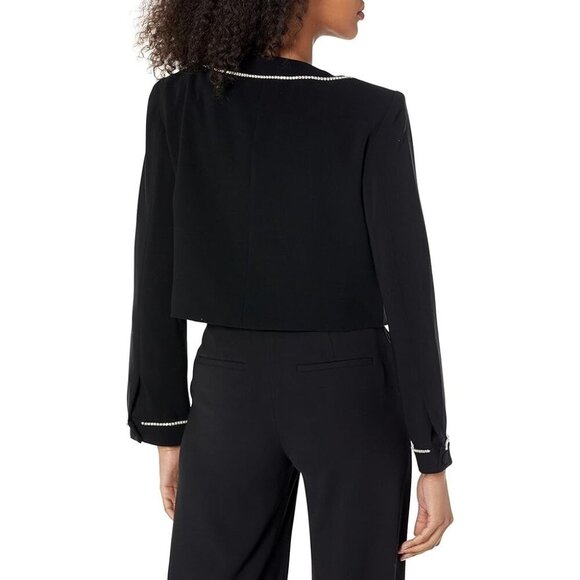 CINQ À SEPT Rina Crystal Rhinstone Cropped Jacket - Picture 3 of 8